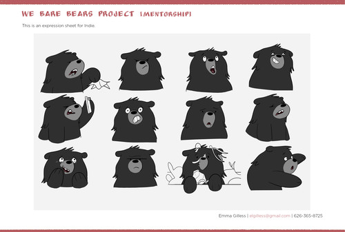 We Bare Bears Project.  This is the Indie bear character's facial expression sheet.