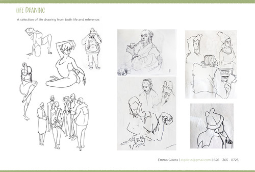 Life Drawing.  A selection of life drawing from both life and reference.